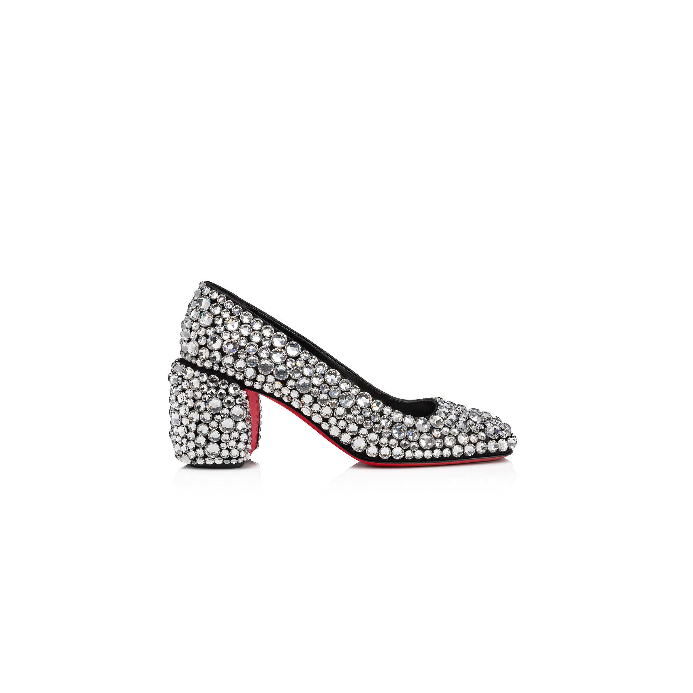 Ch**an louboutin minny maxi strass 70 mm pumps-suede and strass-silver-women 3240093t023